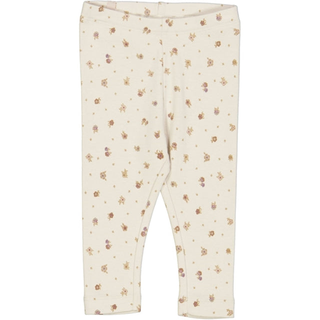 Wheat Chalk Flowers Jersey Leggings