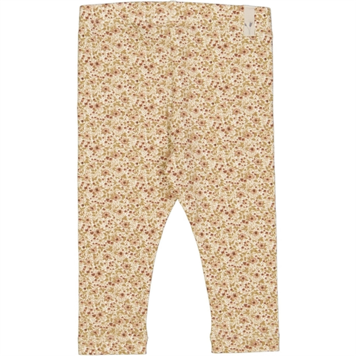 Wheat Eggshell Flowers Jersey Leggings 3