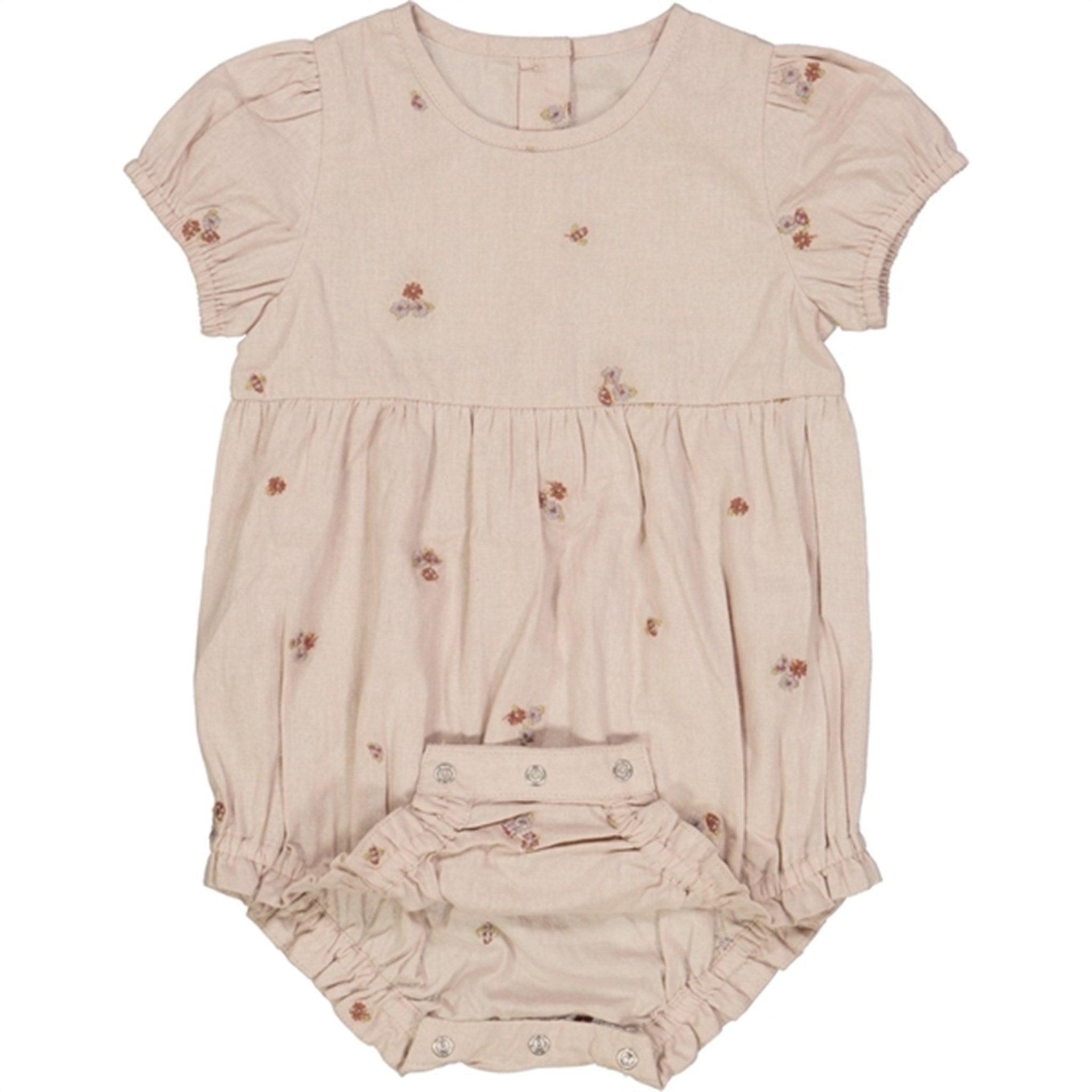 Wheat Embroidery Flowers Victoria Romper 2
