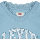 Levi's Lace Trim V-neck Bluse Aqua Sea Blue 2