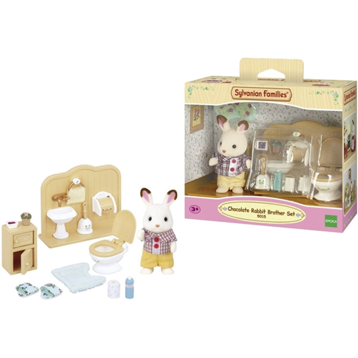 Sylvanian Families® Sæt Med Bror Chokoladekanin (Badeværelse)