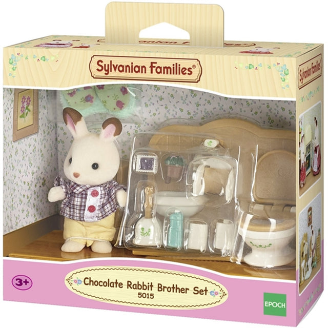 Sylvanian Families® Sæt Med Bror Chokoladekanin (Badeværelse)