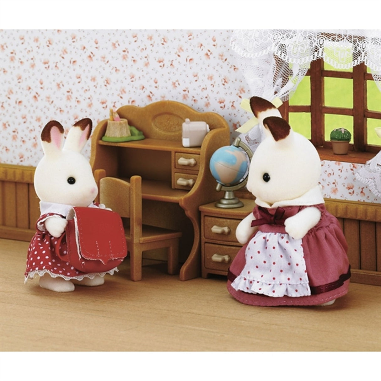 Sylvanian Families® Sæt Med Søster Chokoladekanin (Skrivebord)