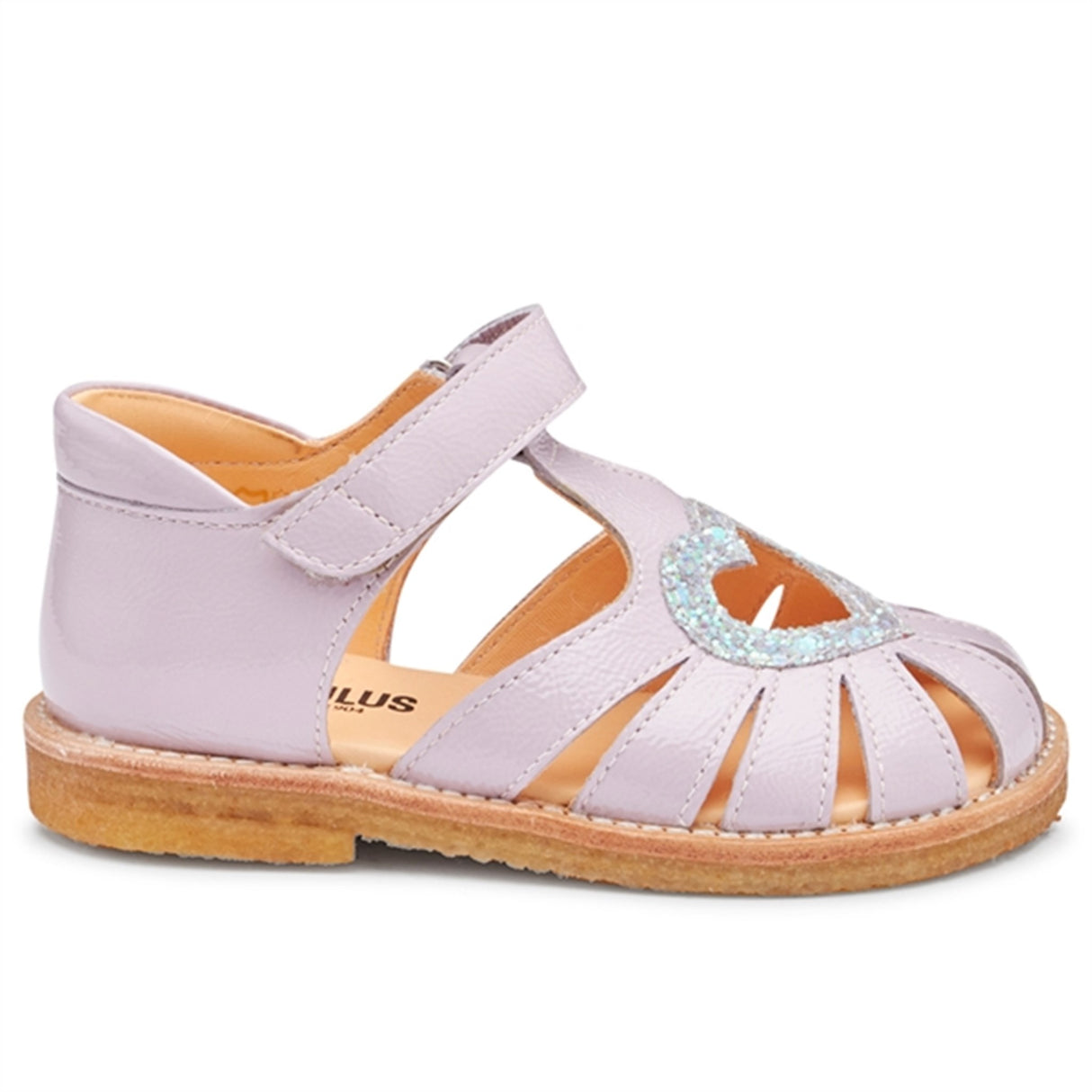 Angulus Hjerte Sandal M. Velcrolukning Lys Lila/Mint Glitter 2