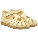 Angulus Hjerte Sandaler Mellow Yellow/Pineapple glitter