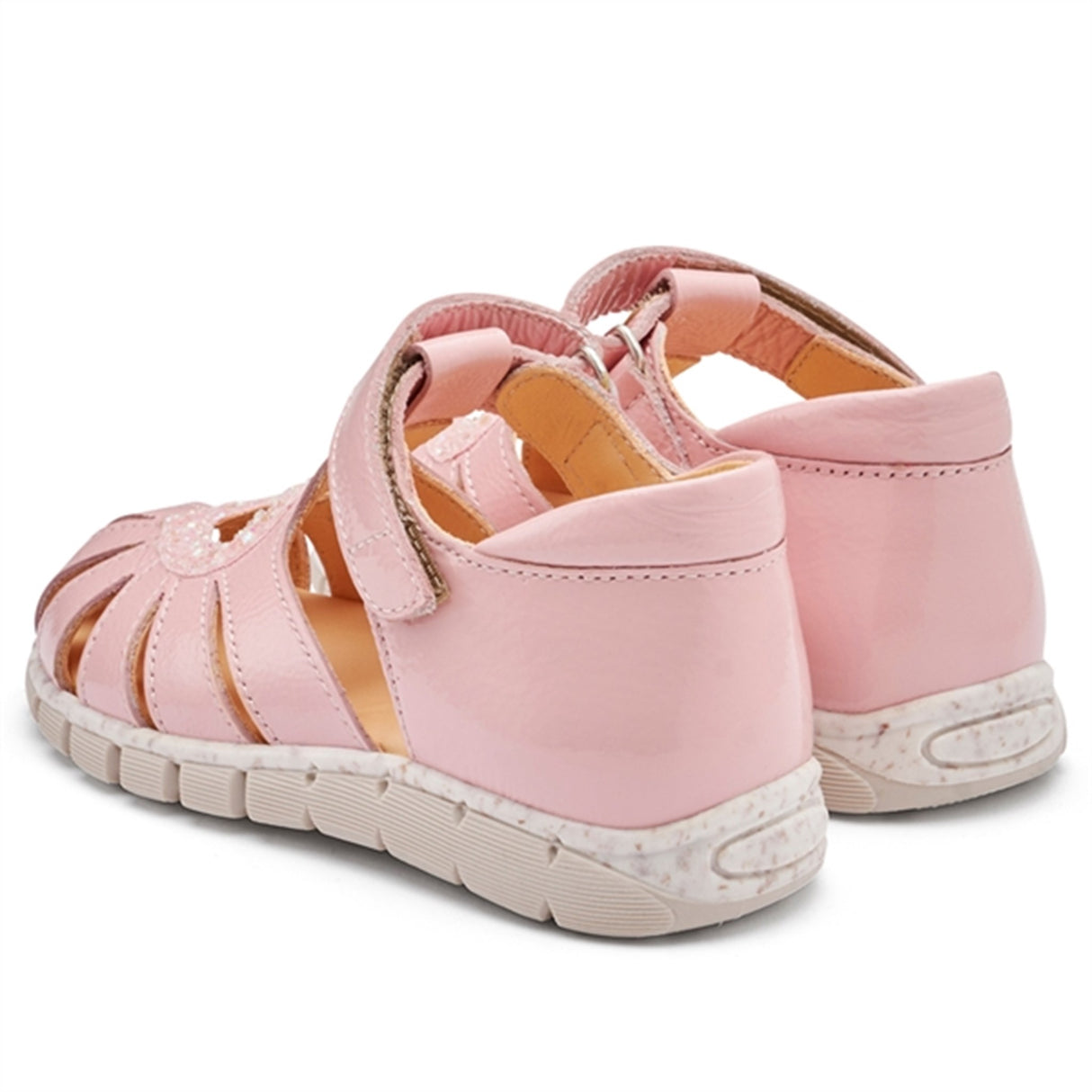 Angulus Hjerte Sandal M. Velcrolukning Rosa/Rosa Glitter 3