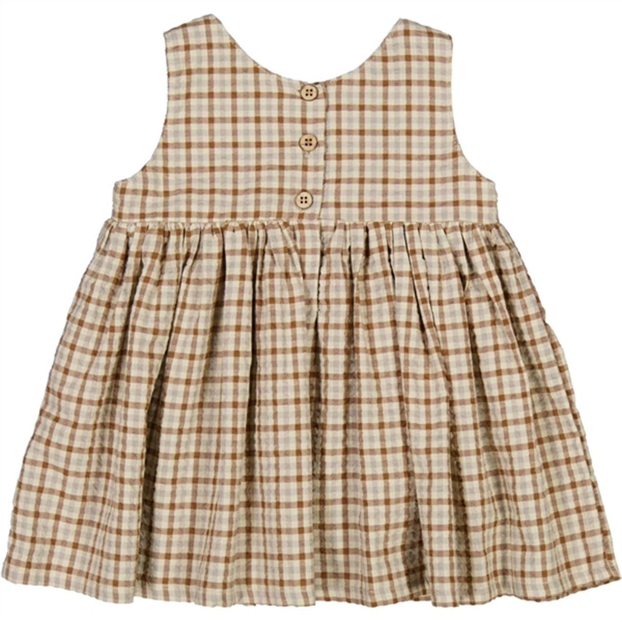 Wheat Golden Dove Check Pinafore Wrinkles Kjole 3