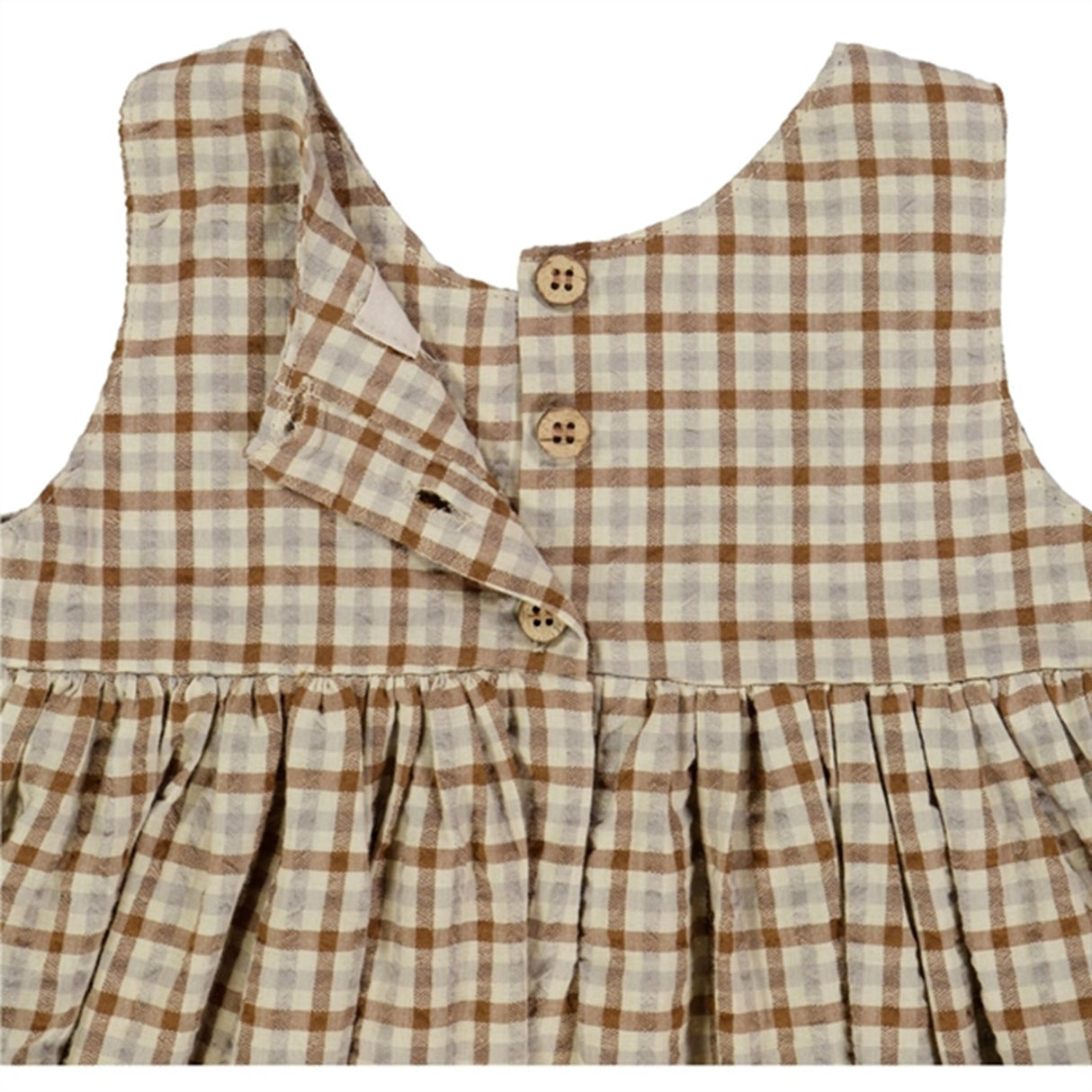 Wheat Golden Dove Check Pinafore Wrinkles Kjole 2