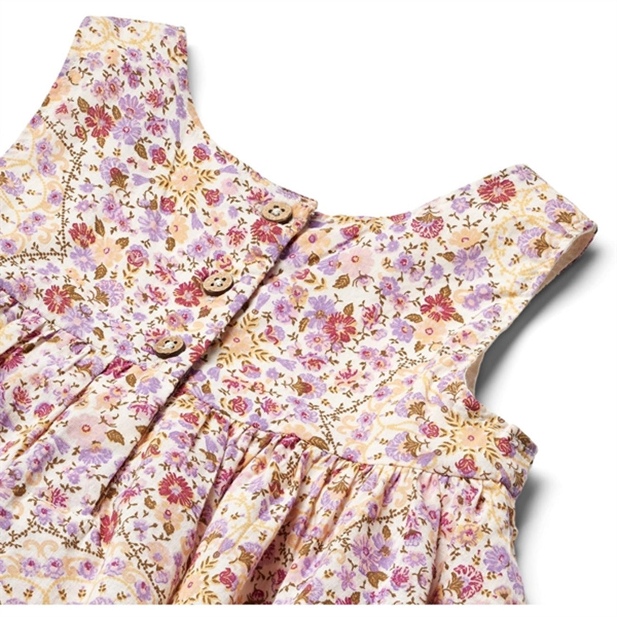 Wheat Carousels And Flowers Pinafore Wrinkles Kjole Sienna