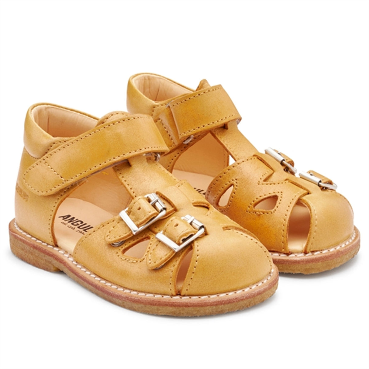 Angulus Begyndersandal M. Velcro Og Spænder Camel