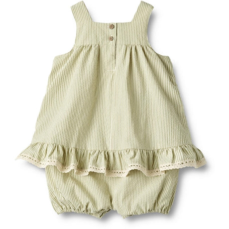 Wheat Green Stripe Kjole Suit Harriet