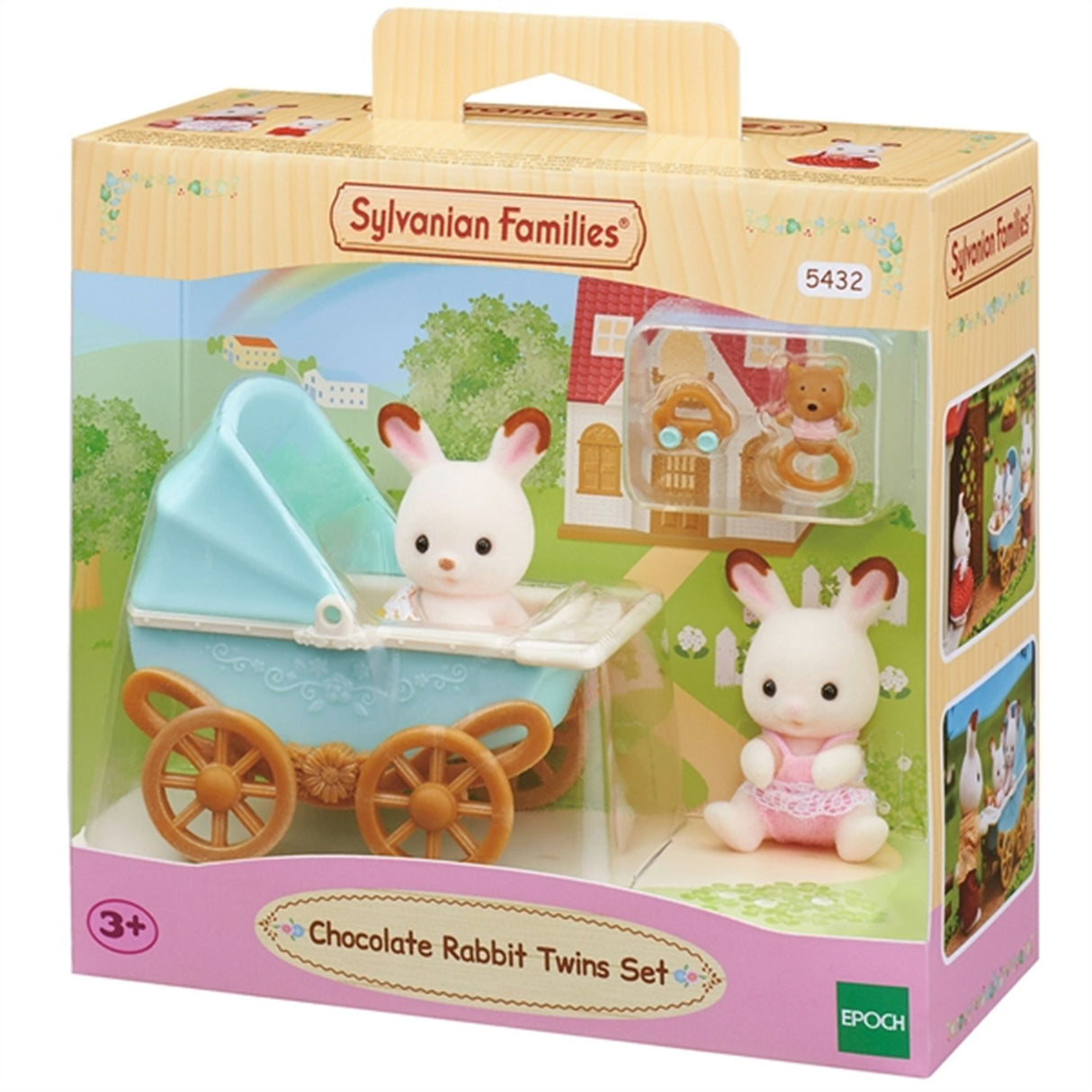 Sylvanian Families® Sæt Med Chokoladekanin-Tvillingerne (Barnevogn)