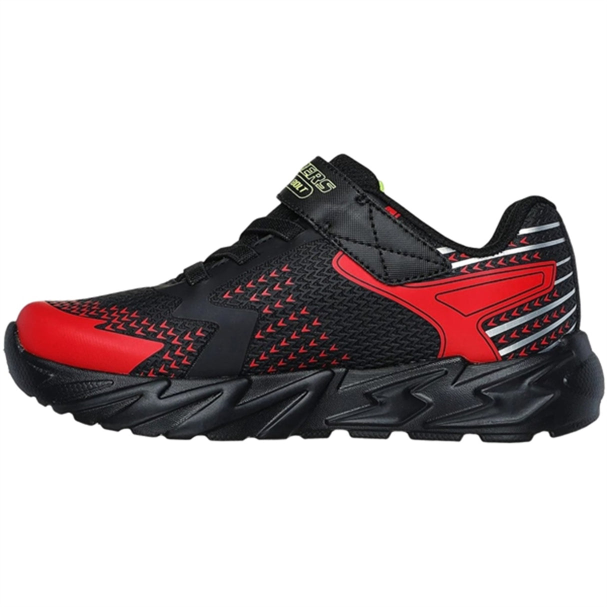 Skechers S-Lights Flex Glow Bolt Black Red 4