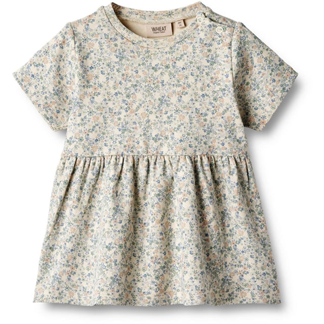 Wheat Sandshell Mini Flowers Jersey Kjole Anna