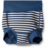 Wheat Indigo Stripe Neoprene Babybadebukser