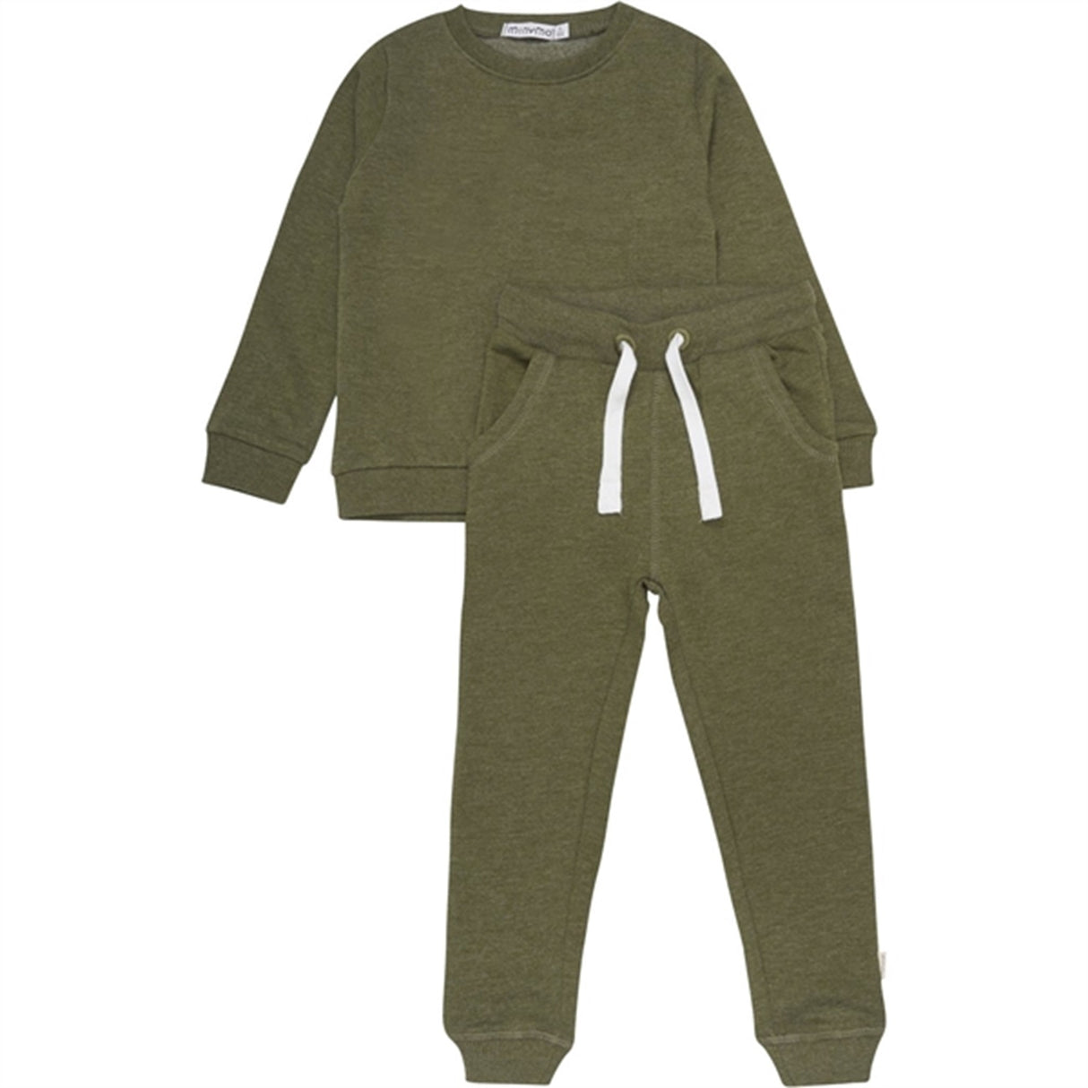 Minymo Dark Olive Sweat Sæt 2-pak NOOS