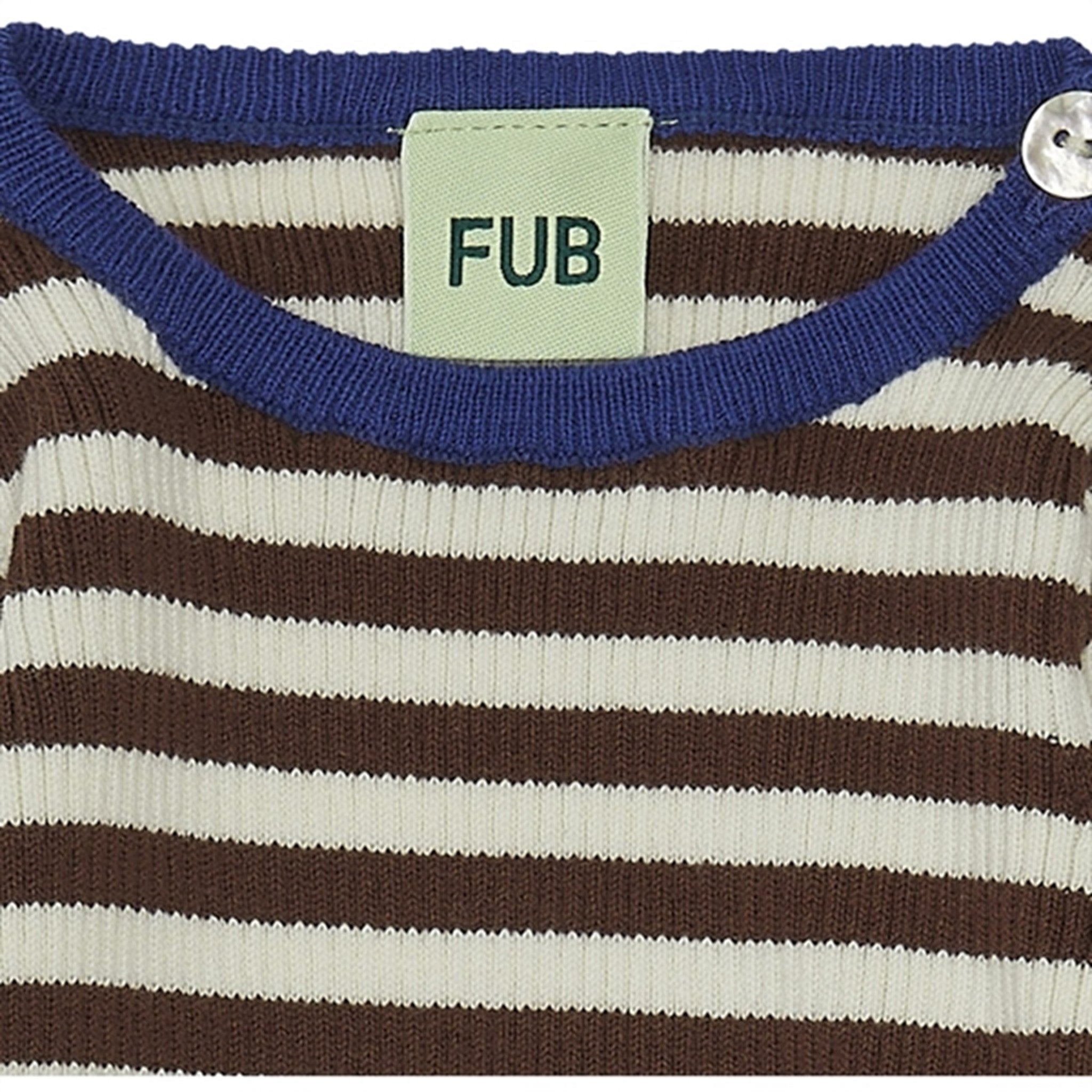 FUB Baby Striped Rib Bluse Ecru/Maroon 2