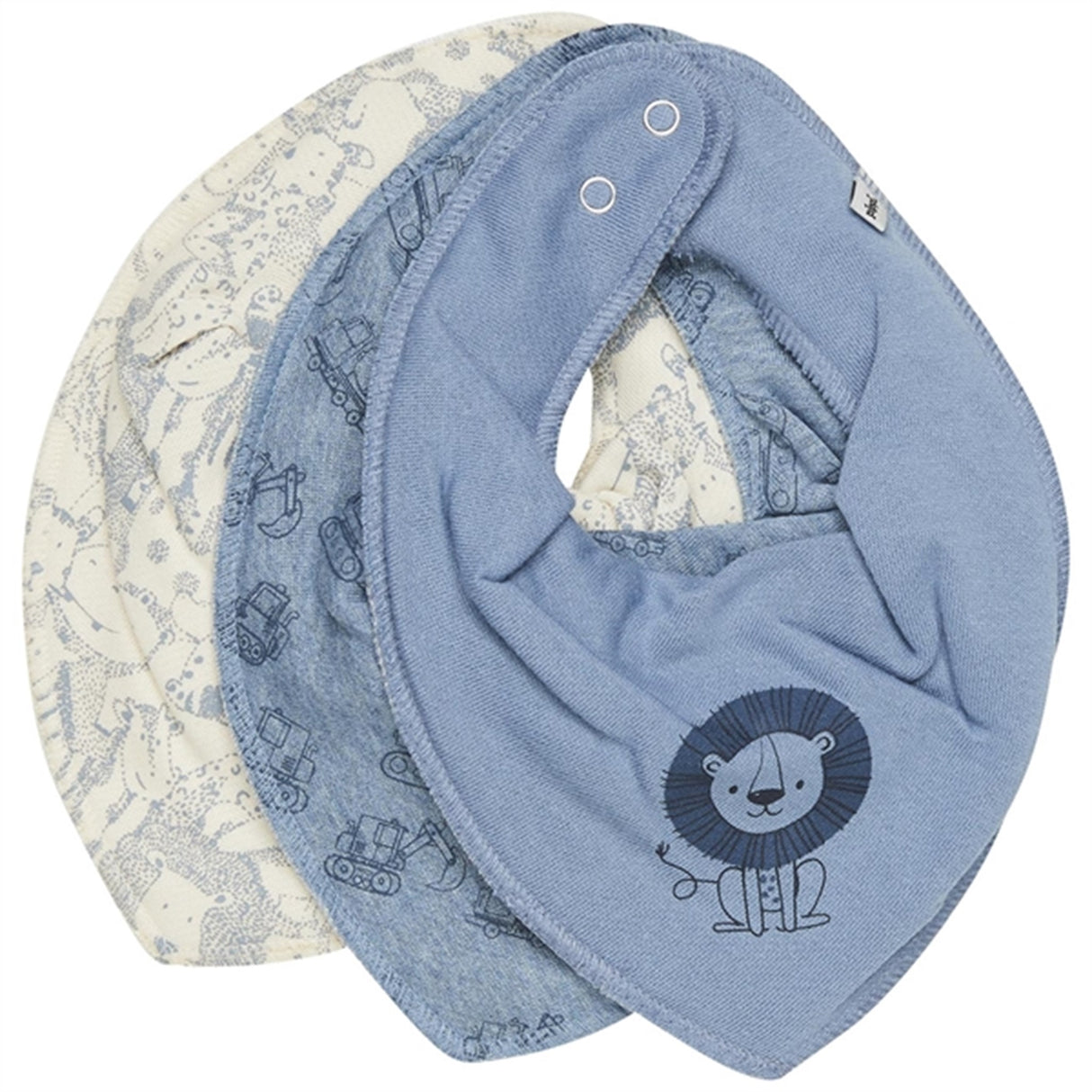 Pippi Bandana Hagesmæk 3-pak Ashley Blue Melange