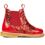 Angulus Begynder Chelseastøvlet I Glitter Med Lynlås Red/Red/Red Elastic 2