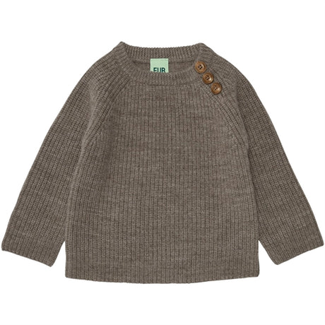 FUB Baby Rib Striktrøje Beige Melange