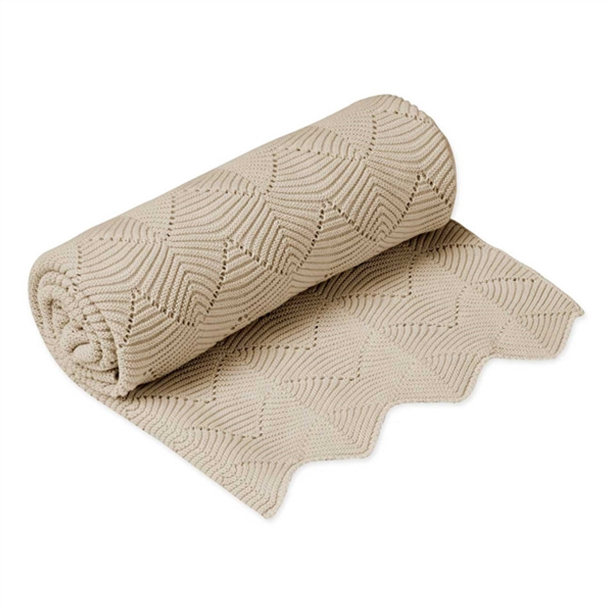 Cam Cam Copenhagen Baby Scallop Knit Tæppe Almond