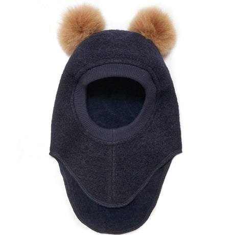 Huttelihut Elefanthue m. Alpaca Pompoms Big Bear Dark Navy