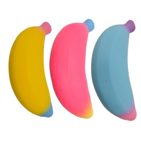 Pocket Money Fidget Banan Superstrækbar Regnbuefarvet 14 cm - Assorteret