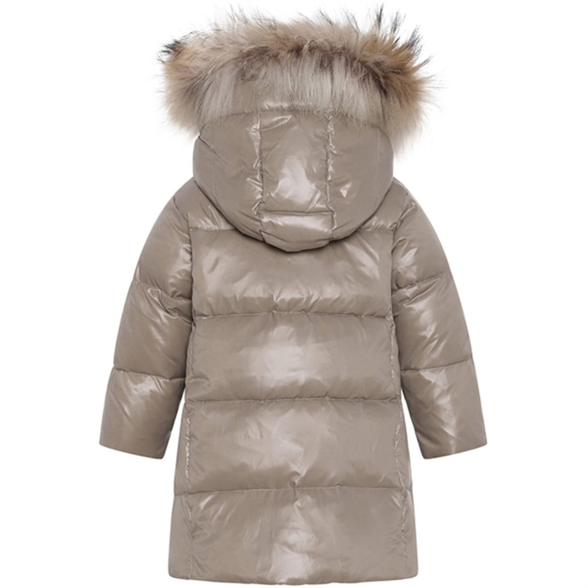 Ver de Terre Featherlight Baby Girls Dunfrakke m. Pels Caramel