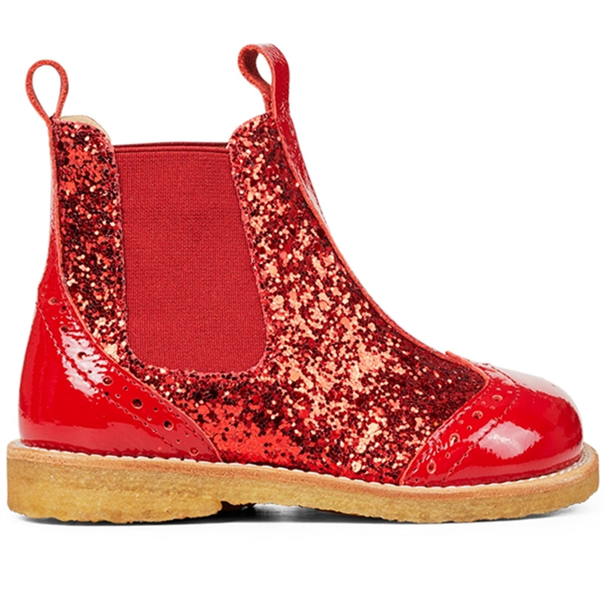 Angulus Chelsea Støvle Med Glitter Red/Red/Red Elastic 2