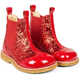 Angulus Chelsea Støvle Med Glitter Red/Red/Red Elastic