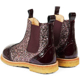 Angulus Chelsea Støvle Med Glitter Bordeaux/Bordeaux Glitter/Elastic 3