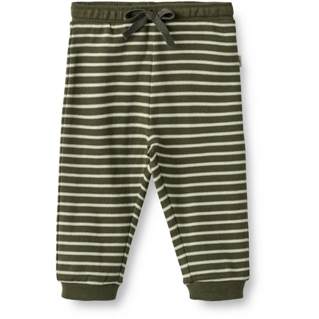 Wheat Dark Green Stripe Soft Sweatpants Leo