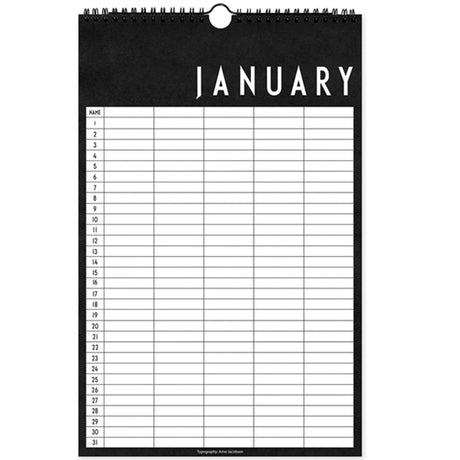 Design Letters Monthly Planner Black