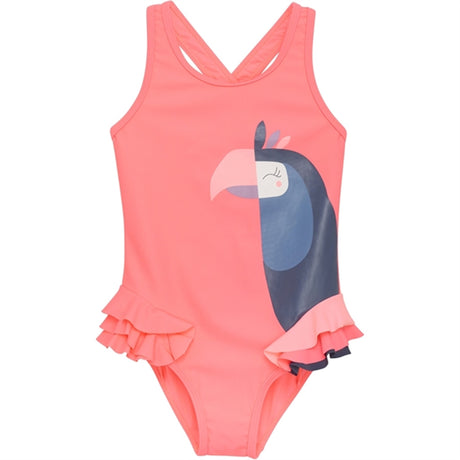 Color Kids Badedragt Neon Coral