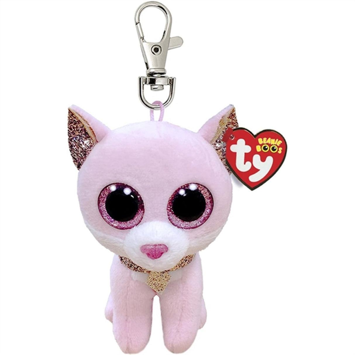 TY Beanie Boos Fiona - Pink Kat Nøglering