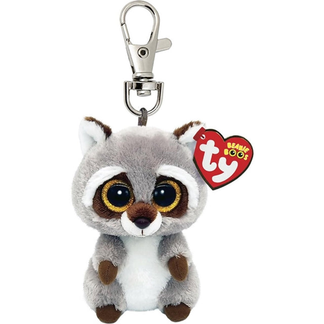 TY Beanie Boos Oakie - Gray Vaskebjørn Nøglering