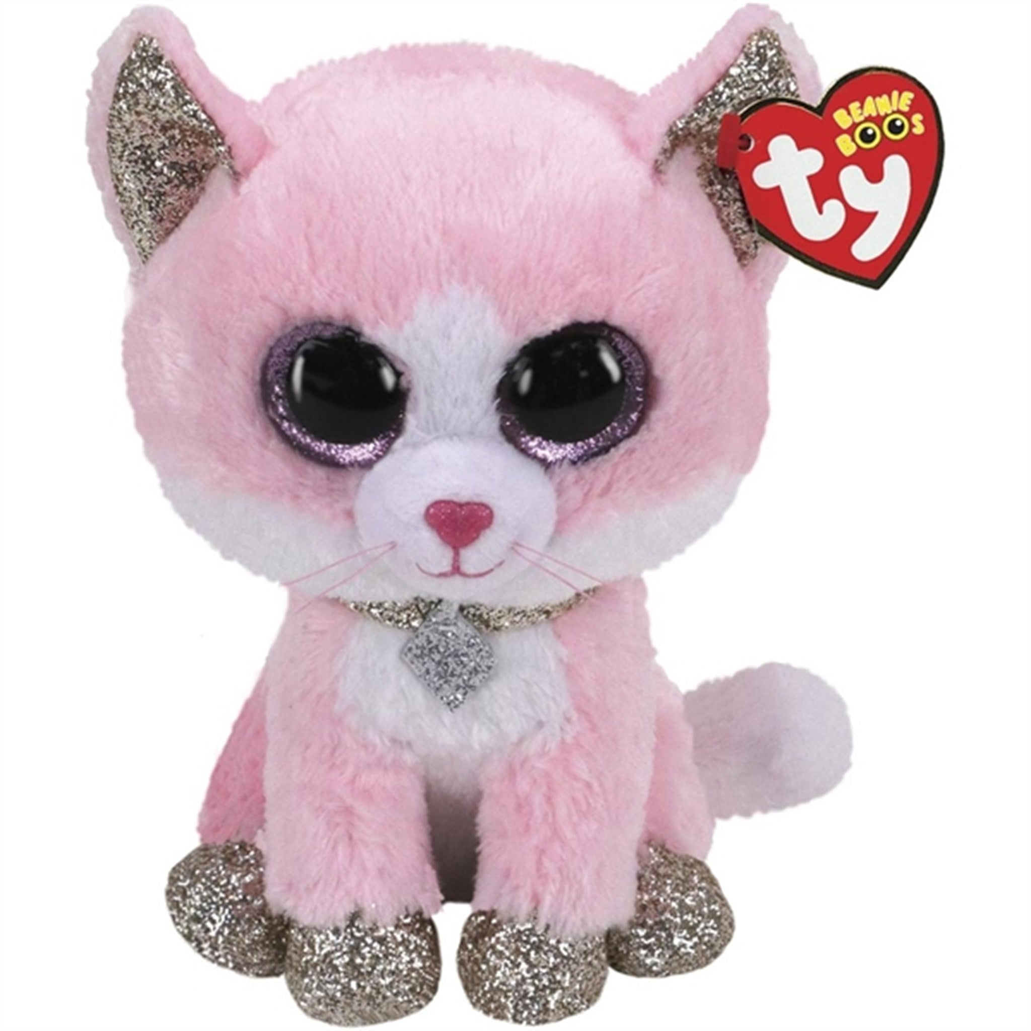 TY Beanie Boos Fiona - Pink Kat Med