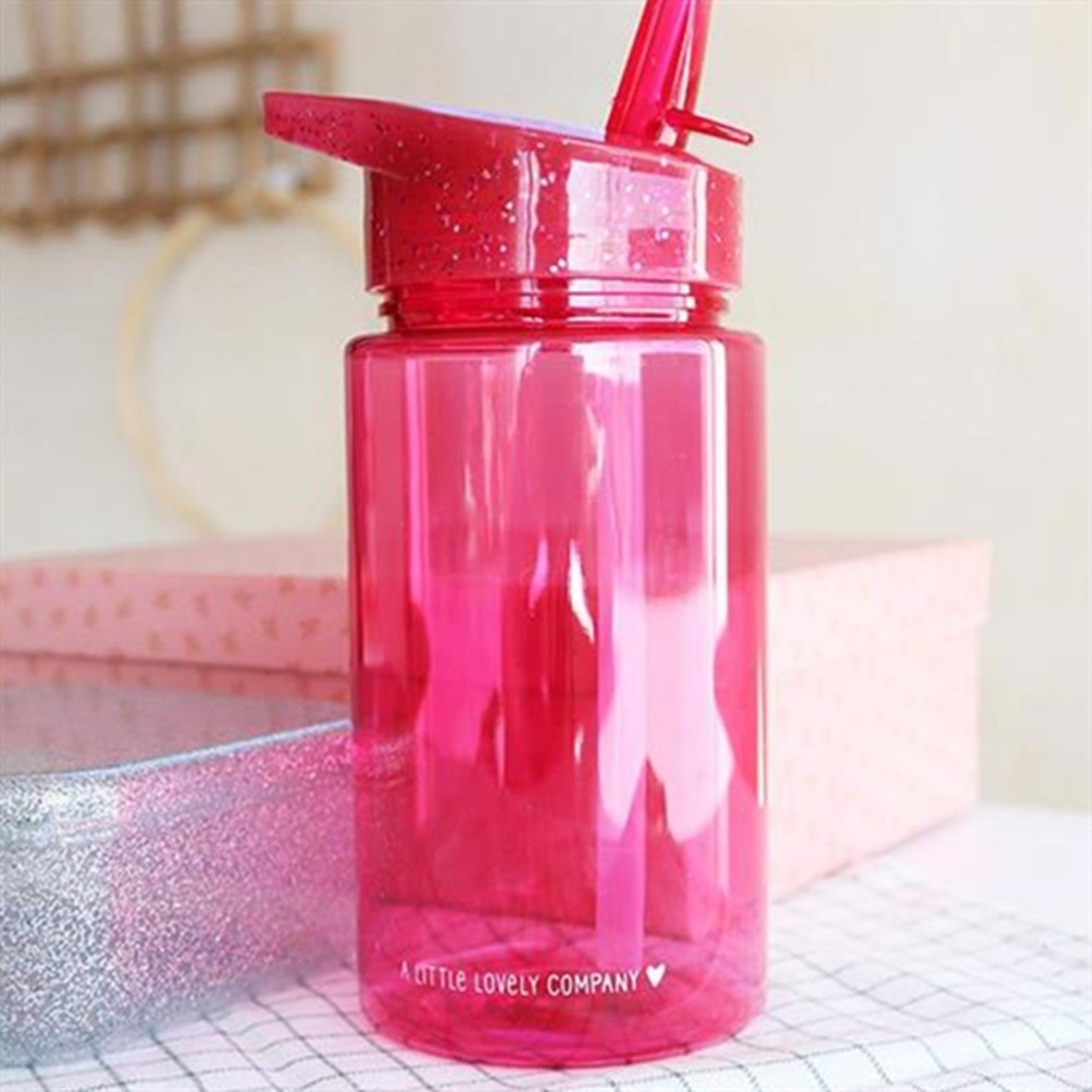 A Little Lovely Company Drikkedunk Glitter Pink 3