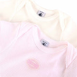 Petit Bateau Bodies 2-pack White/Light Pink Stripes 3