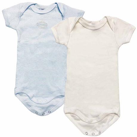 Petit Bateau Bodies 2 Pack White/Blue Stripe