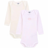 Petit Bateau Bodies 2-pack White/Light Pink Stripes