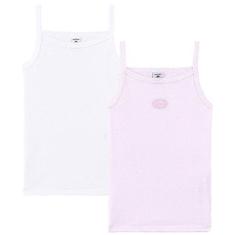 Petit Bateau 2-pak White/Light pink striber Undertrøjer