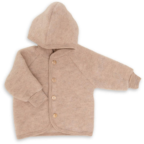 Engel Hooded Jakke m. Træknapper Sand Mélange