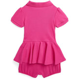 Ralph Lauren Baby Shortall Bright Pink W/ White 2