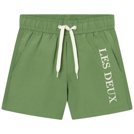 Les Deux Kids Vineyard Green/Ivory Les Deux Logo Badeshorts