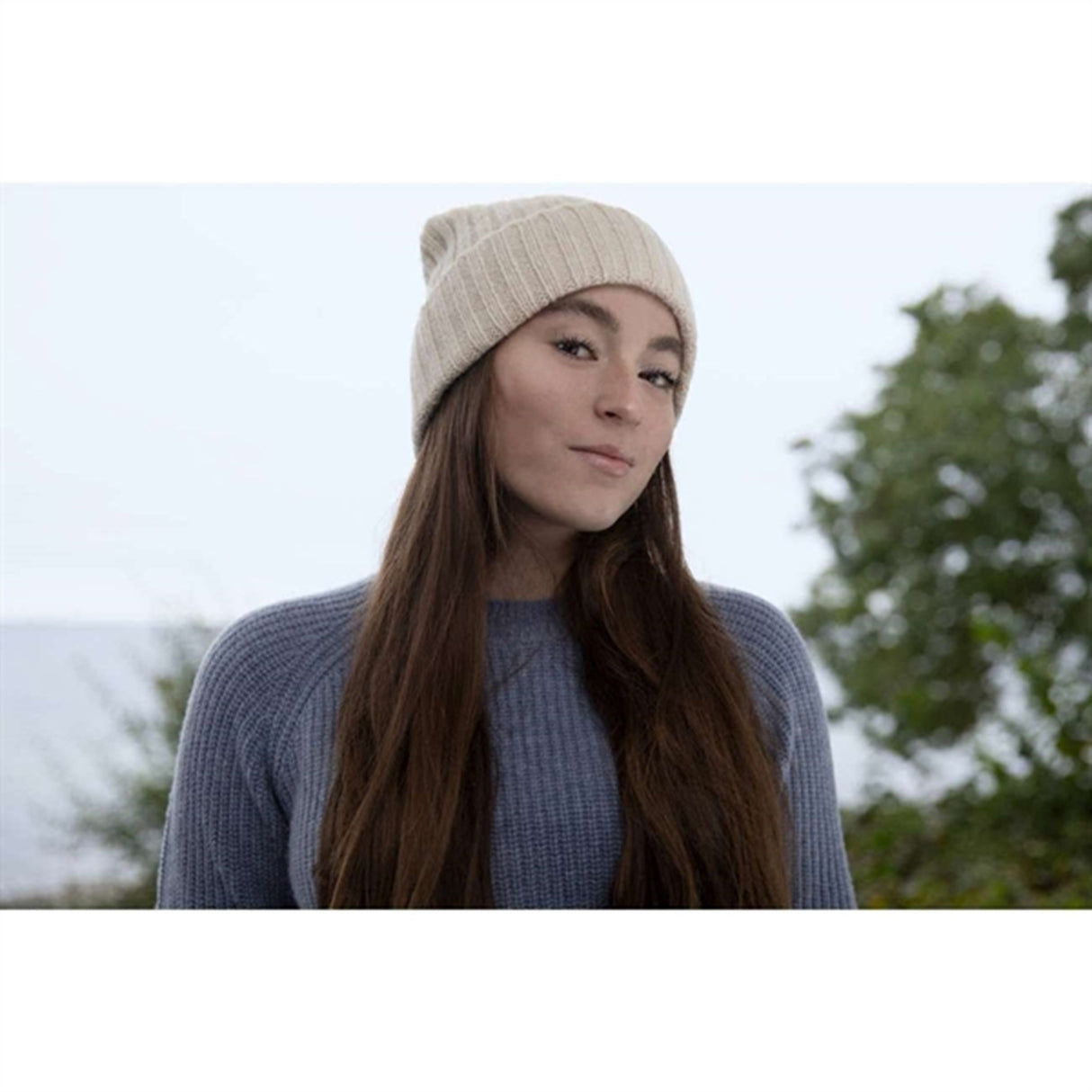 HOLMM White Scott Beanie Strik Hue 3