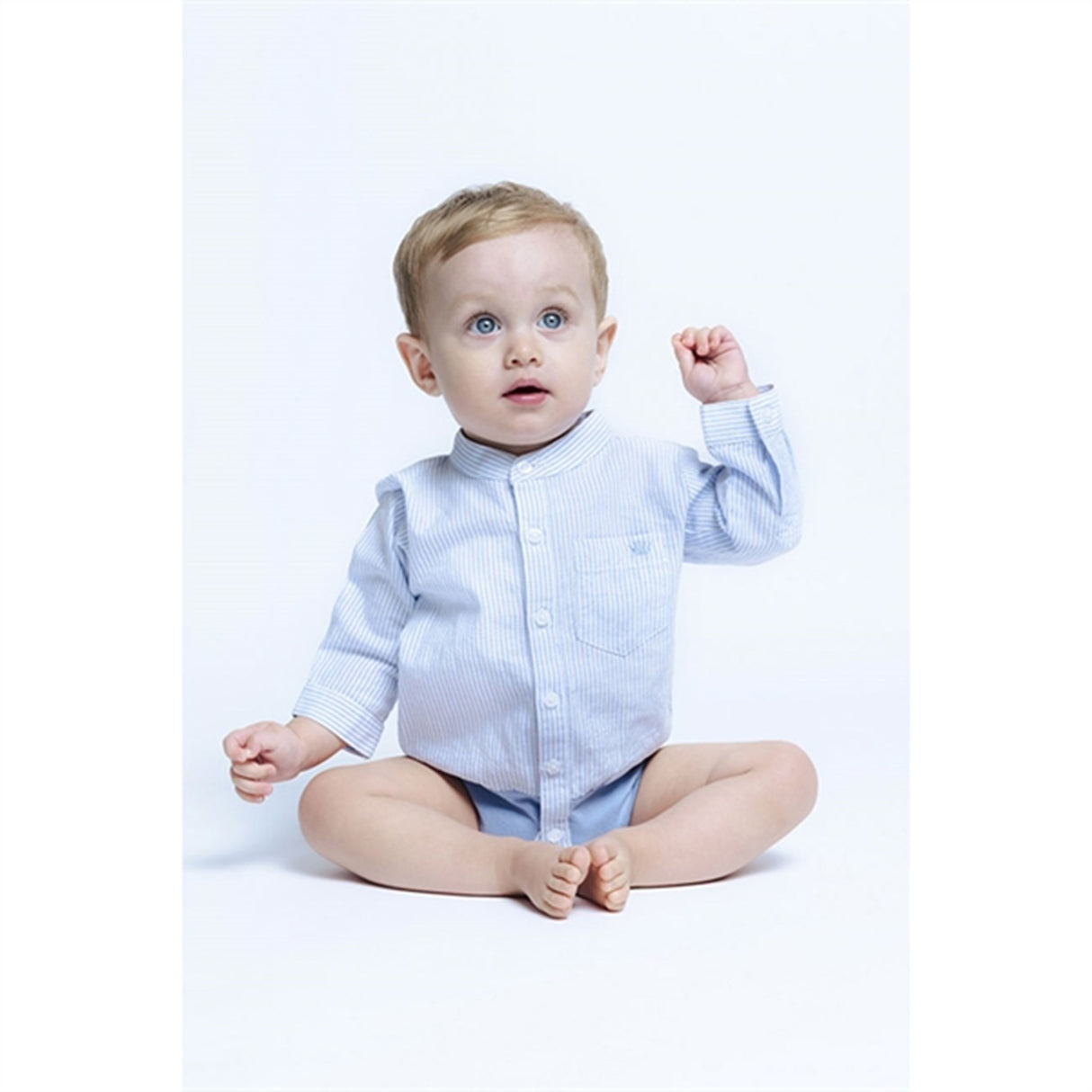 Hust & Claire Baby Light Blue Bertil Skjortebody NOOS 3