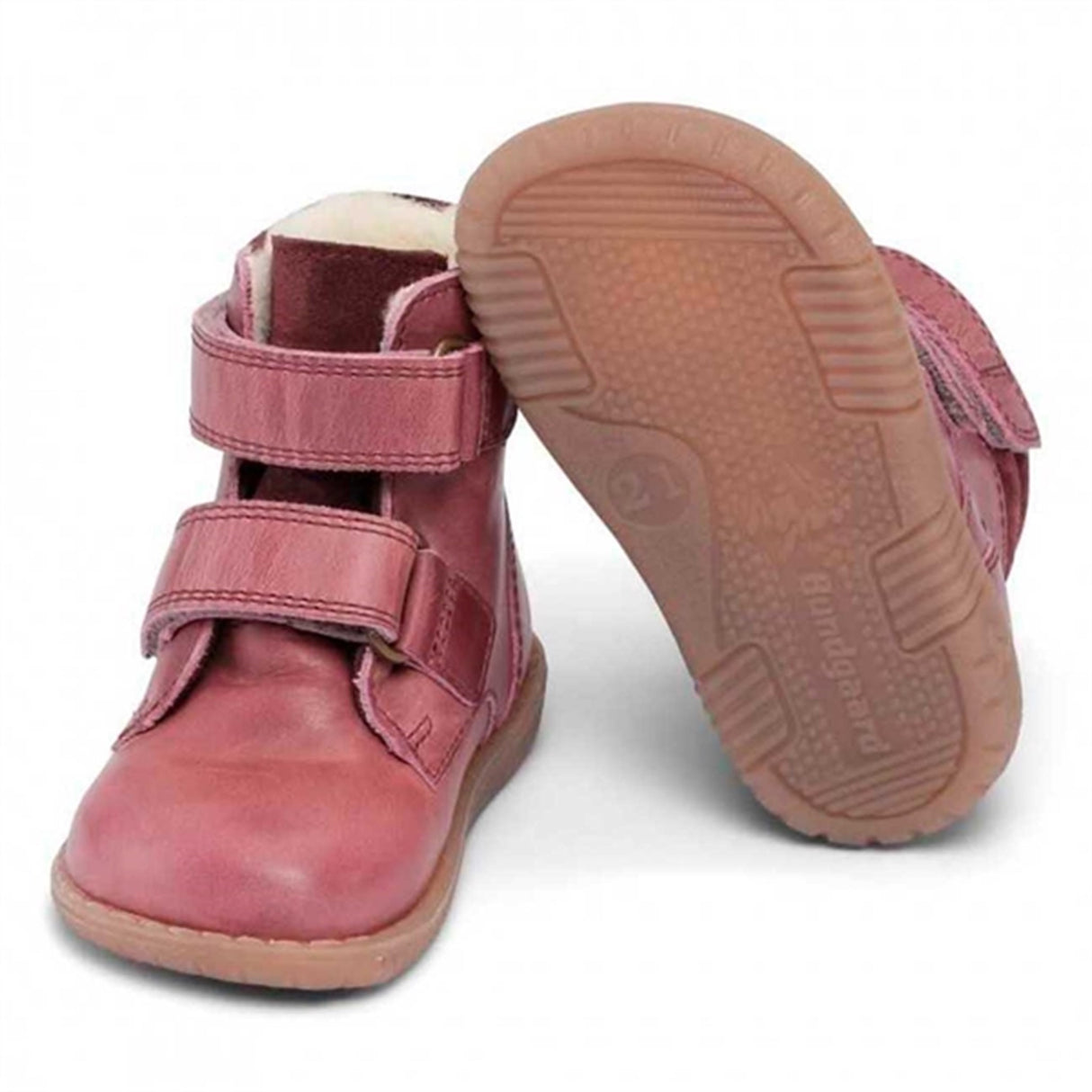 Bundgaard Rabbit Støvler Velcro Dark Rose