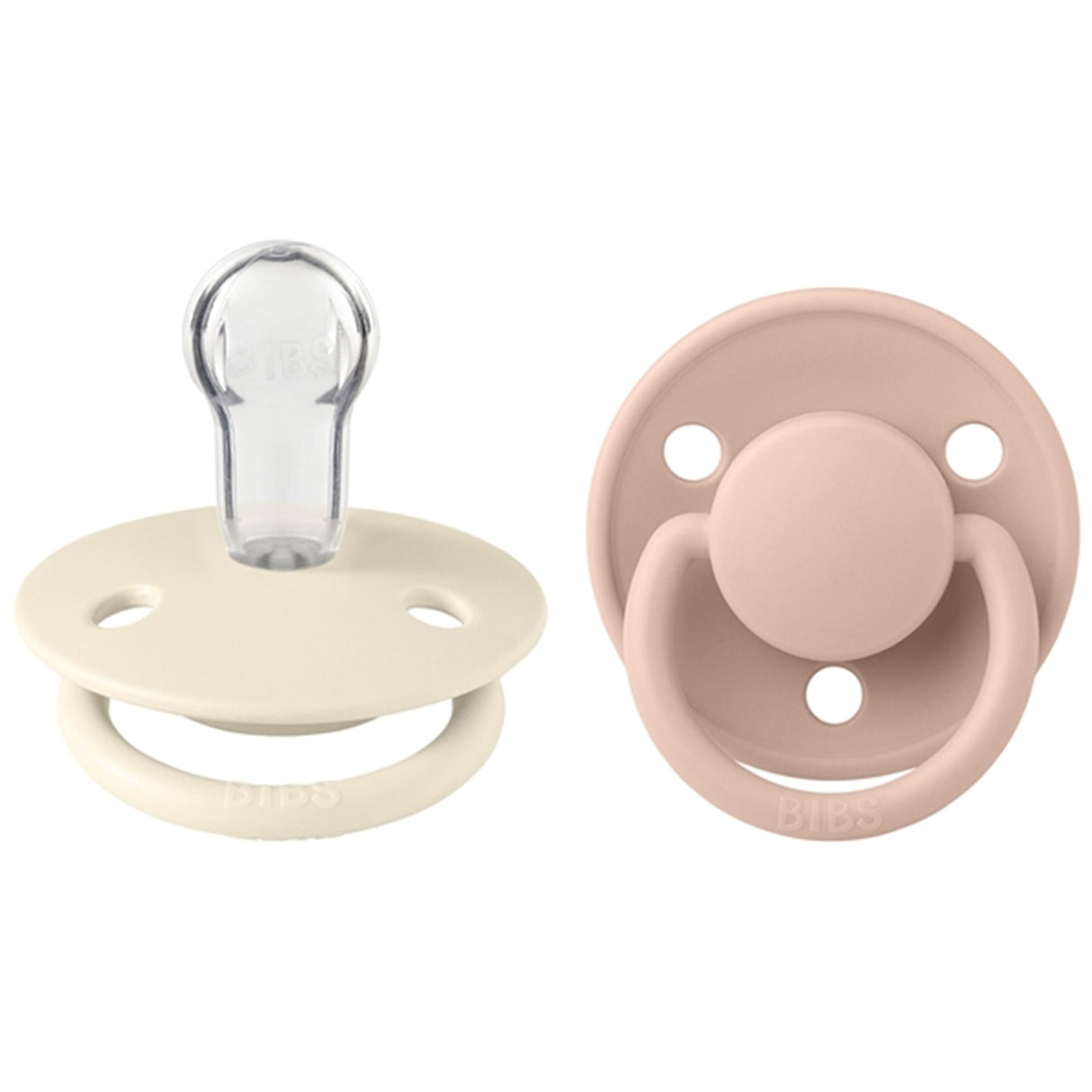 Bibs De Lux Silikone Sutter 2-pak Rund Ivory/Blush