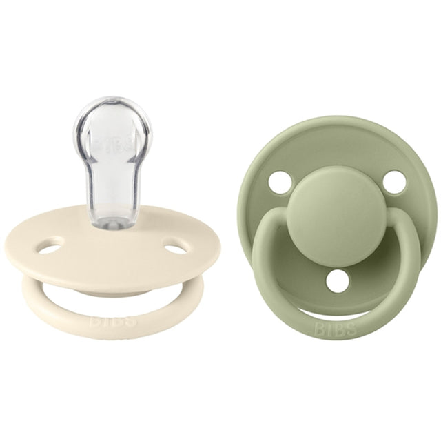 Bibs De Lux Silikone Sutter 2-pak Rund Ivory/Sage